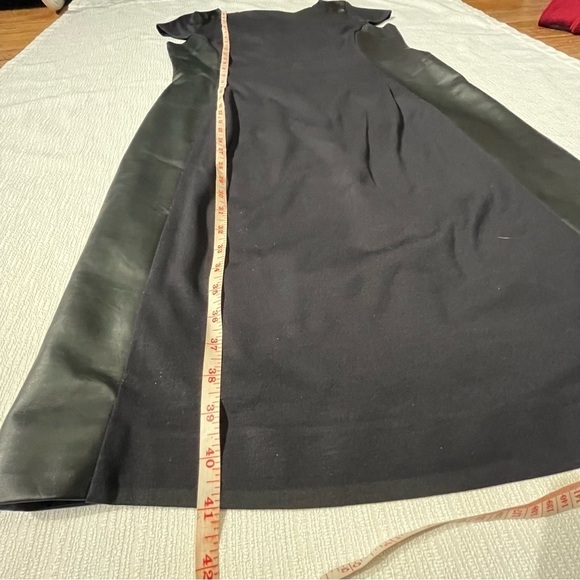 OLSEN EUROPE Black Dress with vegan Leather Strips on sides Size M/L 12 - Picture 9 of 10